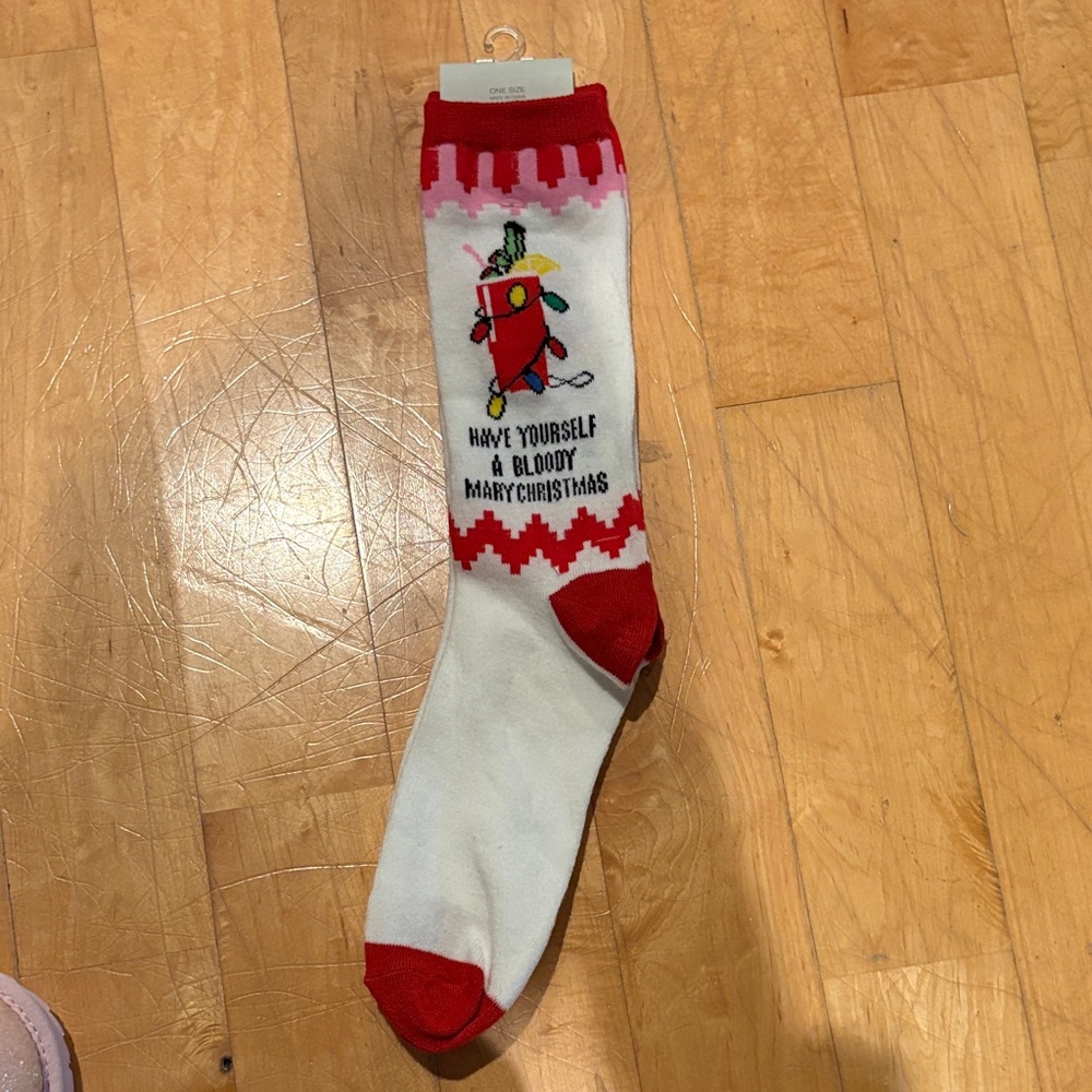 Festive Red and White Christmas Socks